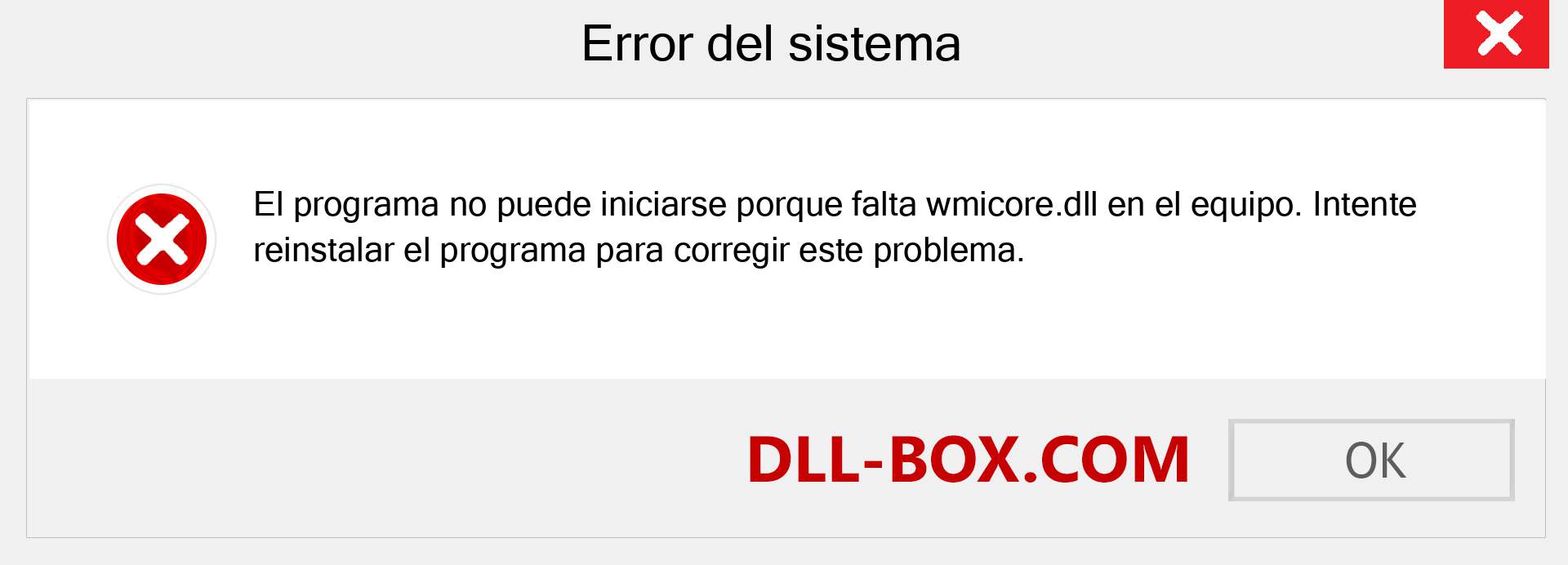 ¿Falta el archivo wmicore.dll ?. Descargar para Windows 7, 8, 10 - Corregir wmicore dll Missing Error en Windows, fotos, imágenes