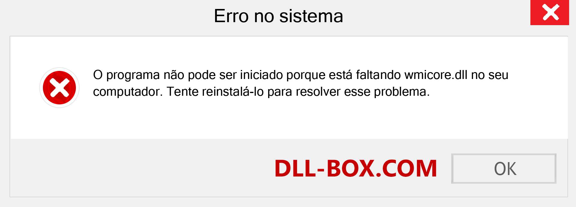 Arquivo wmicore.dll ausente ?. Download para Windows 7, 8, 10 - Correção de erro ausente wmicore dll no Windows, fotos, imagens